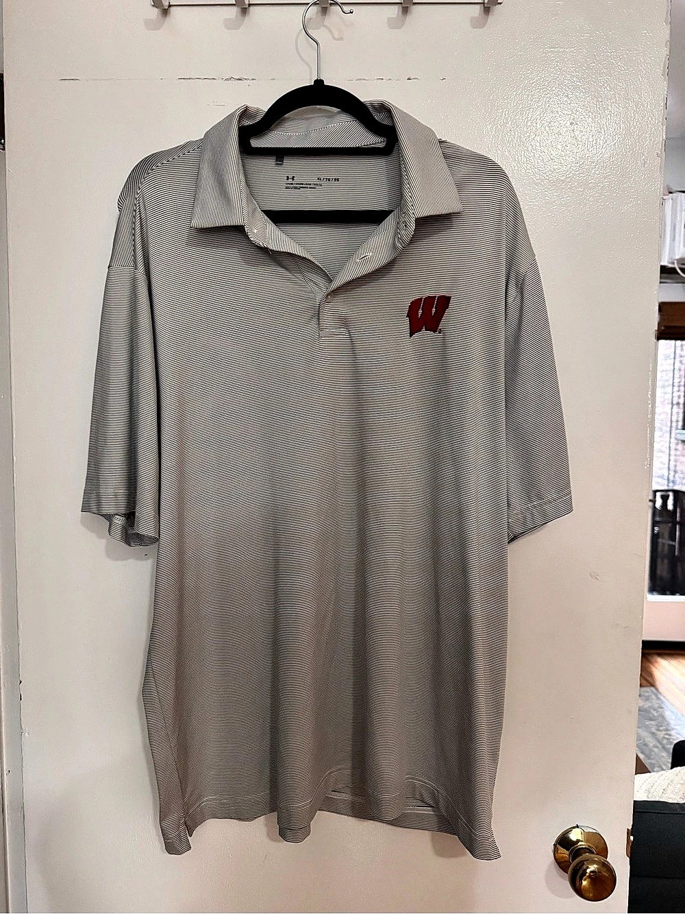 Under Armour Wisconsin Badgers Striped Performance Polo Men's XL